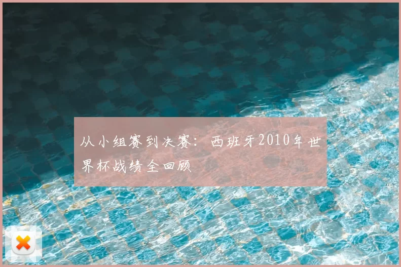 从小组赛到决赛：西班牙2010年世界杯战绩全回顾